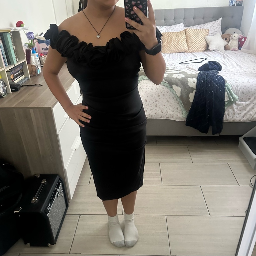 Elegant Black Off-Shoulder Dress